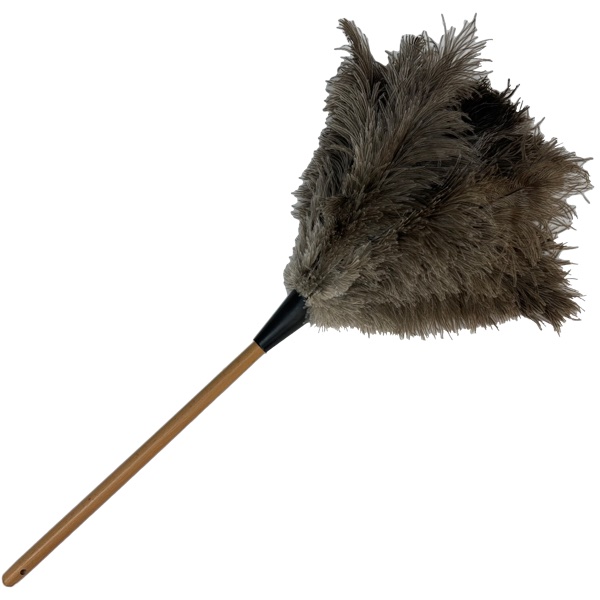 Purple/ black ostrich feather duster 75cm plain wood handle 1st grade 30 inch 